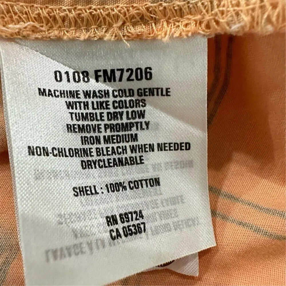 Columbia River Lodge Men's XL Peach Fish Print Button-Up Shirt - Picture 5 of 8